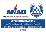 ANAB-CFP/ANSI accredited CFPM program; state‑approved; 100% online, self‑paced, 24/7 access, on‑demand; valid 5 years.